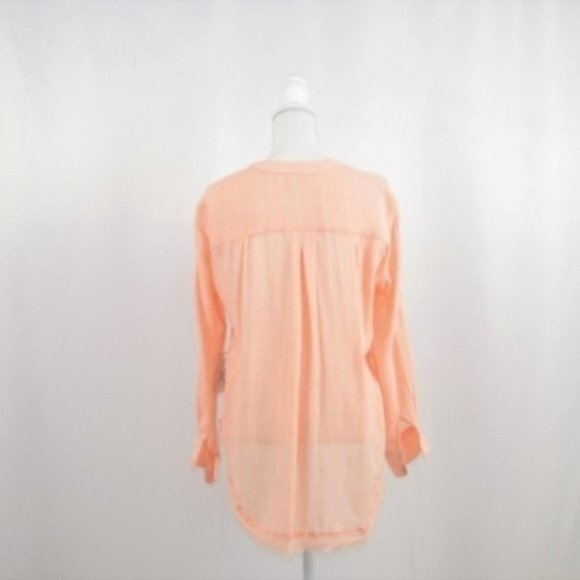 Free People Talk To Me Buttondown, Peach - Picture 7 of 7
